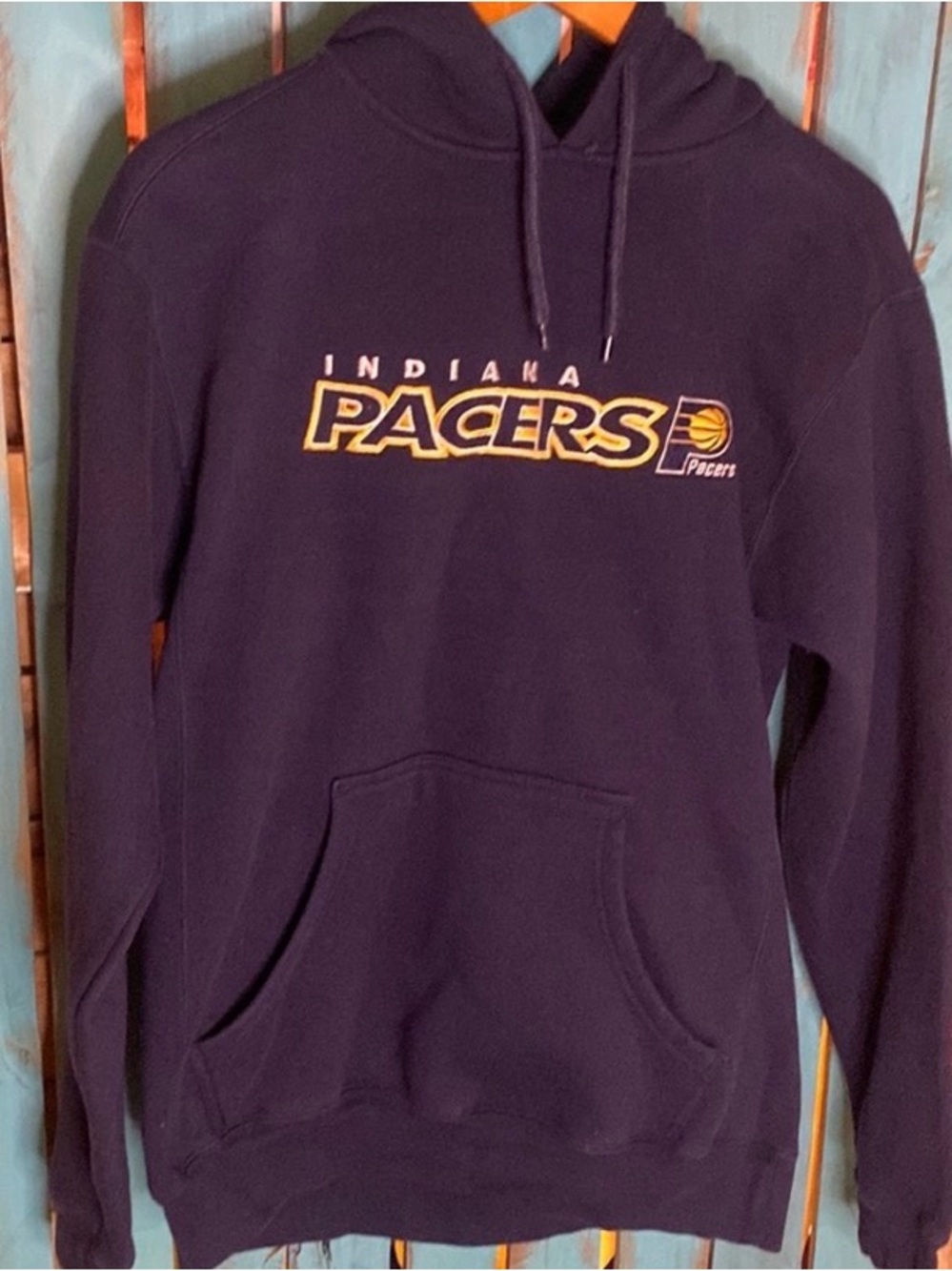 Pro Player Indiana Pacers navy blue embroidered hoodie sweatshirt size medium